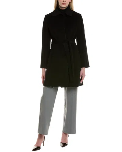 Fleurette Wool-blend Coat In Black