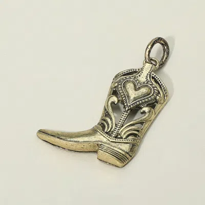 Fashnzfab Western Cowboy Boot Pendant Charm In Gold