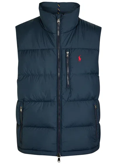 Polo Ralph Lauren Padded Gorham Black Vest In Blue