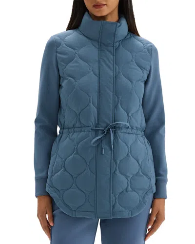 Theory City Combo Onion Quilted Jacket In Blue