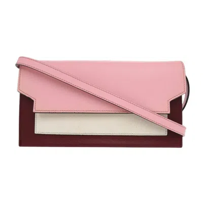 Pre-owned Marni Pink Color Leather Chain/shoulder Wallet () In Multi