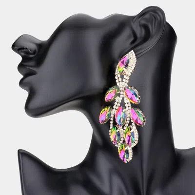 Fashnzfab Marquise Stone Accented Dangle Evening Earrings - Vitrail Medium In Multi