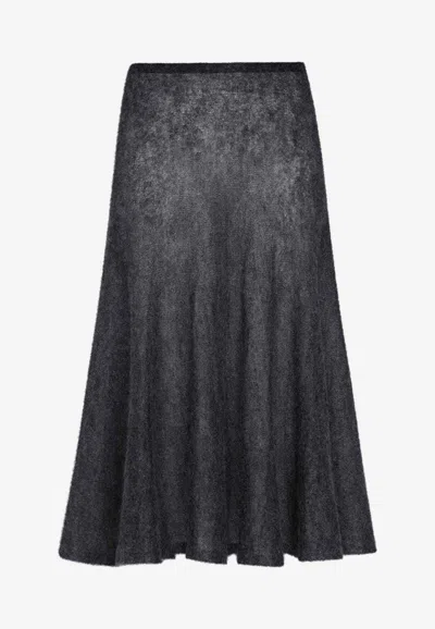 Alaïa Alaia Gonna Gray Midi In Mohair Women In Black