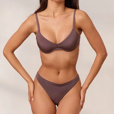 Lounge Barely There Plunge Bra In Brown