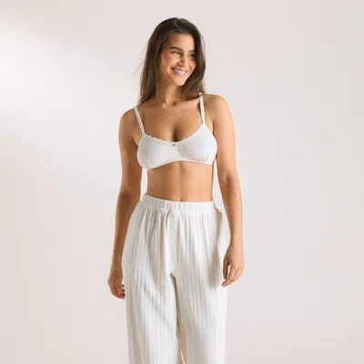Lounge Pointelle Bralette In White