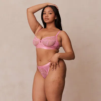 Lounge Two-tone Blossom Balcony Bra In Pink