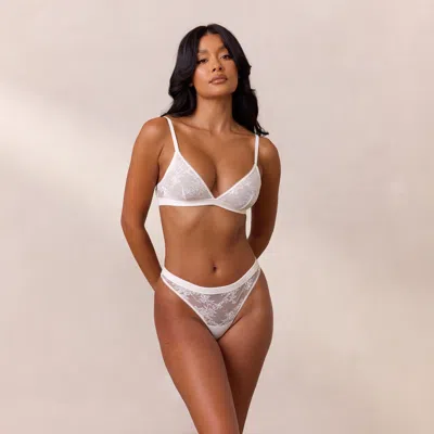 Lounge Lace Triangle Bralette In White