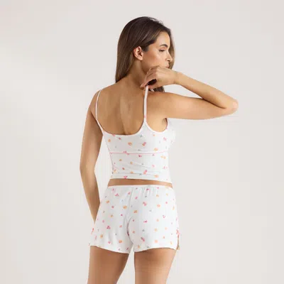 Lounge White Fruits In Animal Print