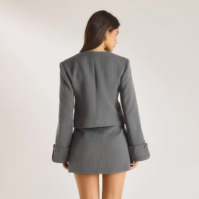 Lounge Grey Pinstripe In Gray