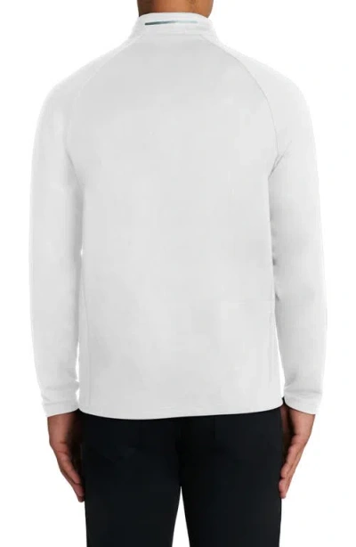 Bugatchi Half Zip Pullover In White