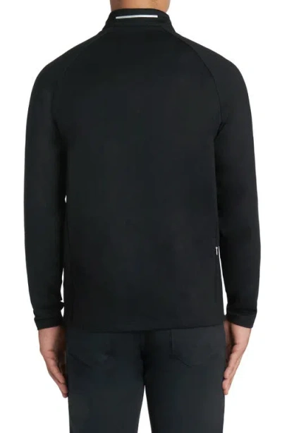 Bugatchi Half Zip Pullover In Black
