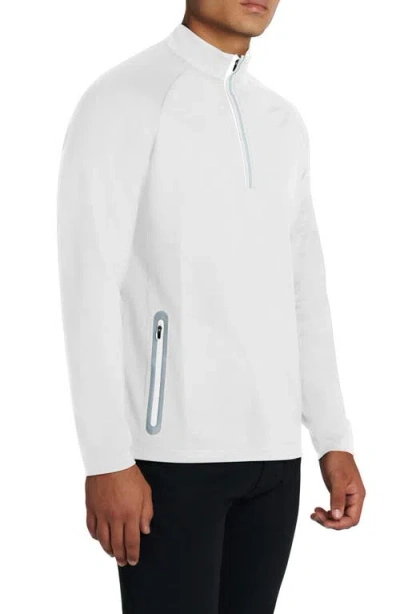Bugatchi Half Zip Pullover In White