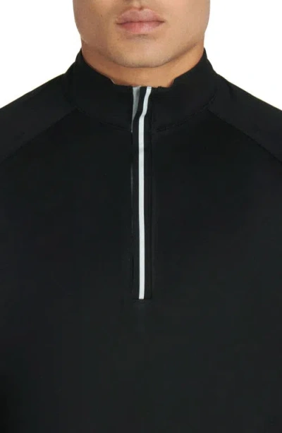 Bugatchi Half Zip Pullover In Black