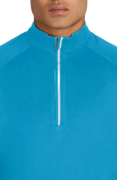 Bugatchi Half Zip Pullover In Blue