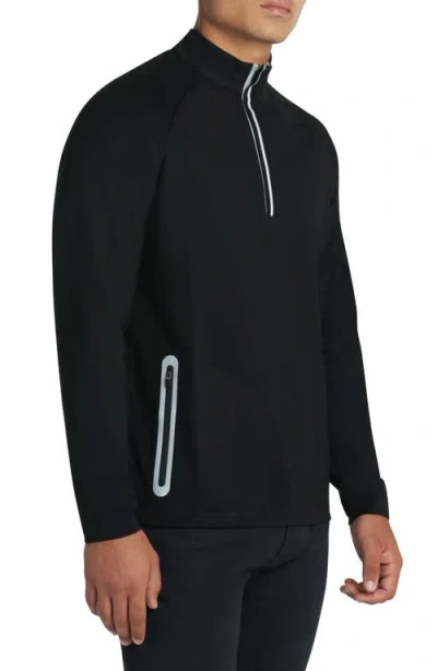 Bugatchi Half Zip Pullover In Black