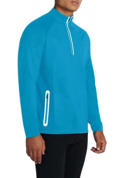 Bugatchi Half Zip Pullover In Blue