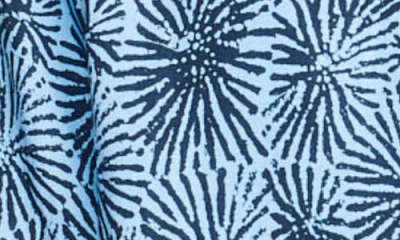 Sandro Sea Urchin Short Sleeve Lyocell & Linen Button-up Shirt In Blue