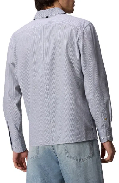 Rag & Bone Dalton Mixed Stripe Hemp & Cotton Button-up Shirt In Blue