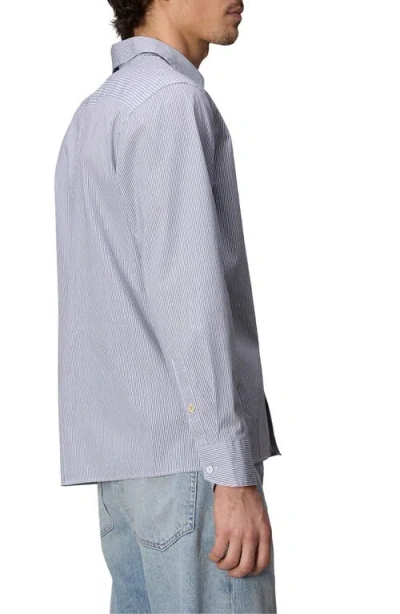 Rag & Bone Dalton Mixed Stripe Hemp & Cotton Button-up Shirt In Blue