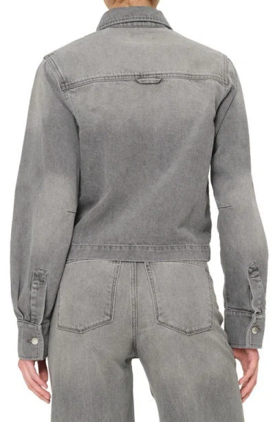 Dl1961 Montauk Crop Denim Button-up Shirt In Gray