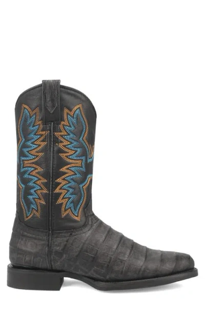 Dingo Trail Boss Alligator Embossed Cowboy Boot In Black