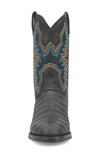 Dingo Trail Boss Alligator Embossed Cowboy Boot In Black