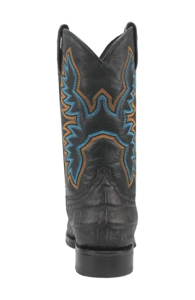 Dingo Trail Boss Alligator Embossed Cowboy Boot In Black