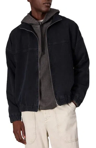 Rag & Bone Stride Denim Track Jacket In Black