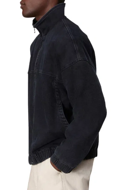 Rag & Bone Stride Denim Track Jacket In Black