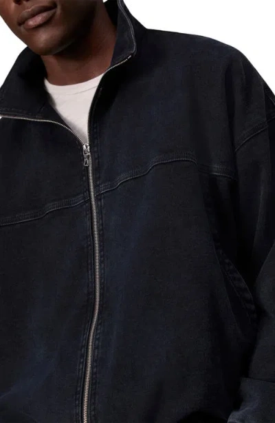 Rag & Bone Stride Denim Track Jacket In Black