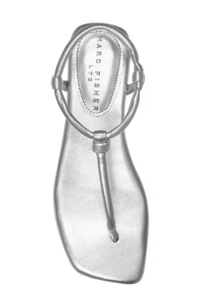 Marc Fisher Ltd Maycee Ankle Strap Sandal In Silver