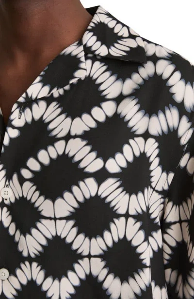 Reiss Mens Black Multi Makarb Abstract-pattern Woven Shirt In Blue