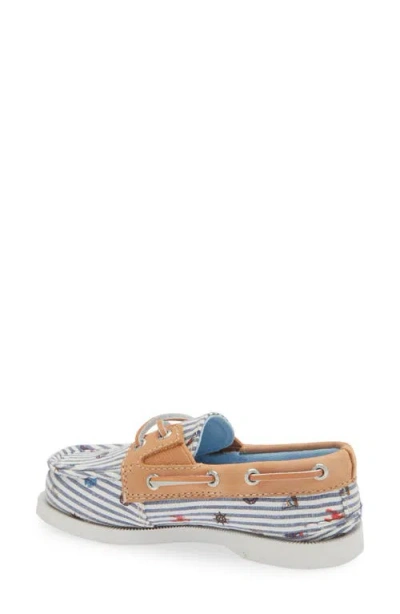 Sperry Kids' Authentic 2-eye Nautical Print Boat Shoe In Multi