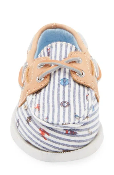 Sperry Kids' Authentic 2-eye Nautical Print Boat Shoe In Multi