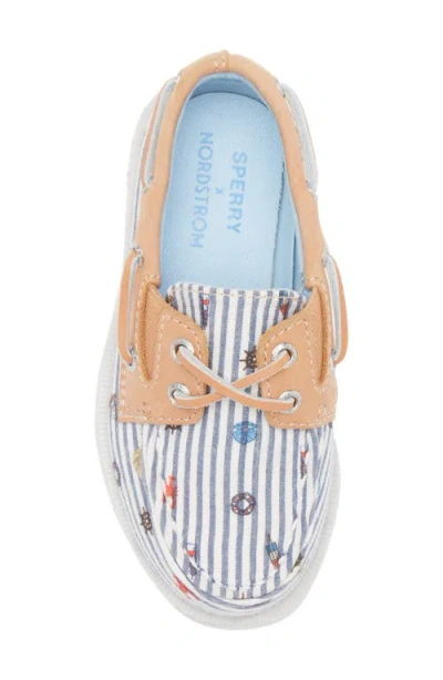 Sperry Kids' Authentic 2-eye Nautical Print Boat Shoe In Multi