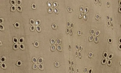 Vince Regular Fit Eyelet Short Sleeve Camp Shirt In Brown