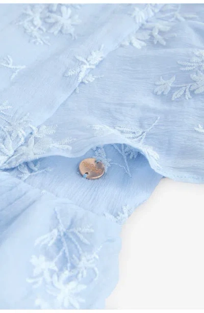 Laura Ashley Kids' Floral Embroidered Tiered Party Dress In Blue