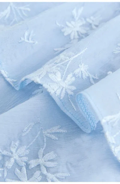 Laura Ashley Kids' Floral Embroidered Tiered Party Dress In Blue