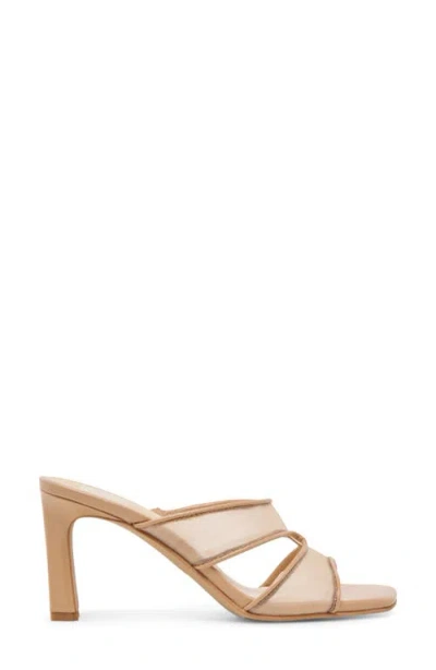 Dolce Vita Gitel Wide Heels Light Tan Mesh In Neutral