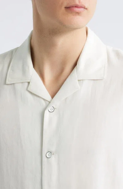 Rag & Bone Avery Camp-collar Honeycomb-knit Cotton-blend Terry Shirt In White
