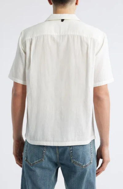 Rag & Bone Avery Camp-collar Honeycomb-knit Cotton-blend Terry Shirt In White
