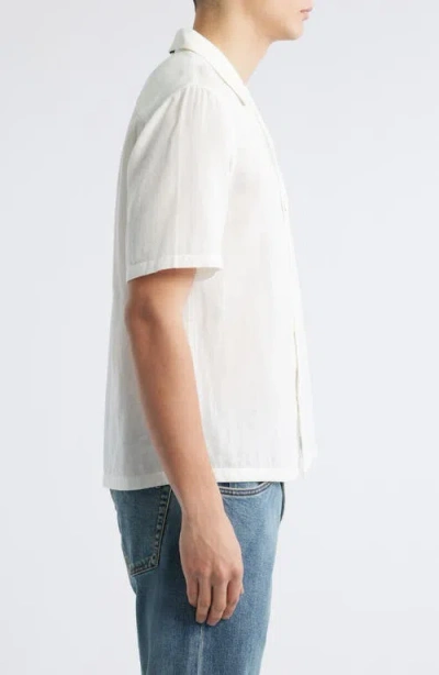 Rag & Bone Avery Camp-collar Honeycomb-knit Cotton-blend Terry Shirt In White