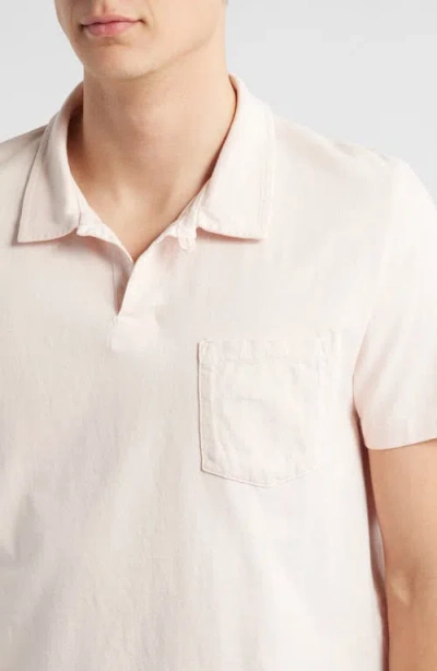 Merz B Schwanen Classic Organic Cotton Jersey Polo With Pocket In Neutral