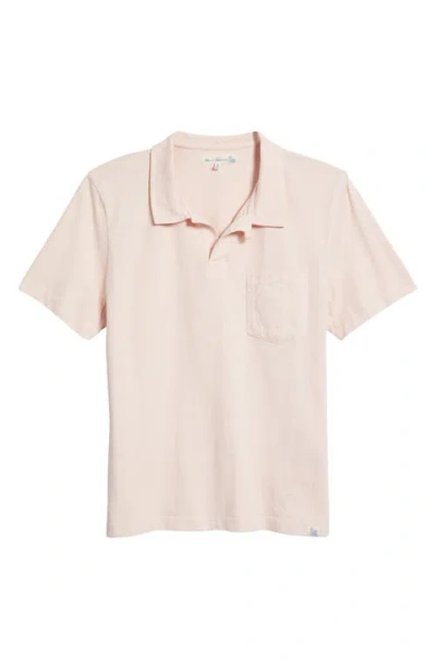 Merz B Schwanen Classic Organic Cotton Jersey Polo With Pocket In Neutral