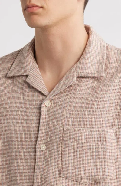 Corridor Rainbow Weave Cotton Camp Shirt In Pink