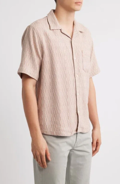 Corridor Rainbow Weave Cotton Camp Shirt In Pink