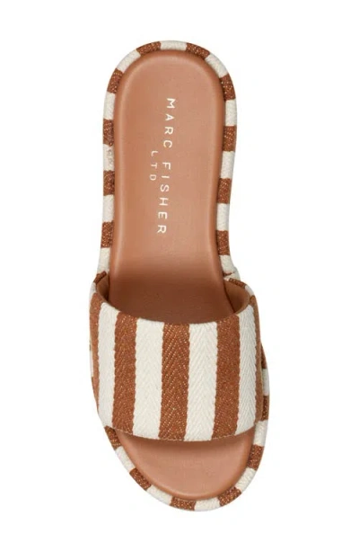 Marc Fisher Ltd Daylin Platform Wedge Slide Sandal In Brown