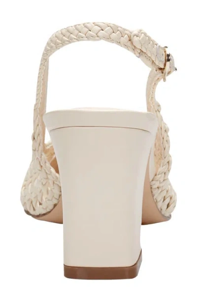 Marc Fisher Ltd Women's Zunnie Block Heel Woven Leather Slingback Pump In Neutral