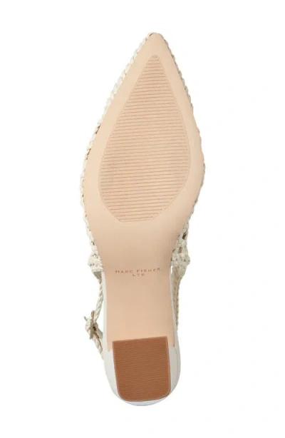 Marc Fisher Ltd Women's Zunnie Block Heel Woven Leather Slingback Pump In Neutral