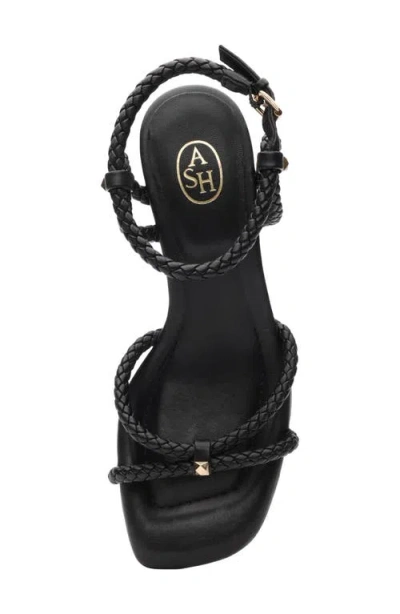 Ash Jess Bis Braided Strappy Sandal In Black